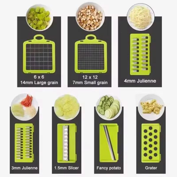 "16-in-1 Multifunctional Vegetable Chopper & Slicer – Mandoline Cutter for Carrots, Onions, Cheese & More | Bonanzacart"