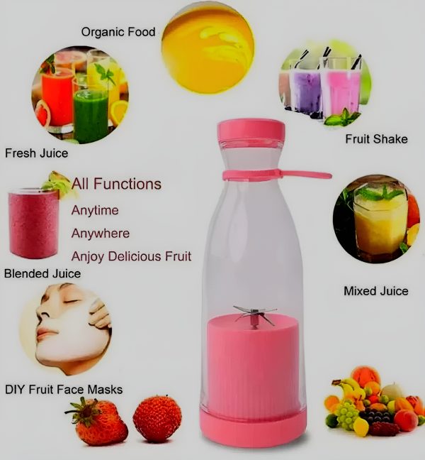 Mini Portable Rechargeable Blender – 420ml Fruit Juicer & Smoothie Mixer (Random Color)