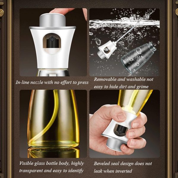 Oil Spray Dispenser Bottle – 170ml for Cooking, BBQ, Baking, Frying & Salad (Random Color)